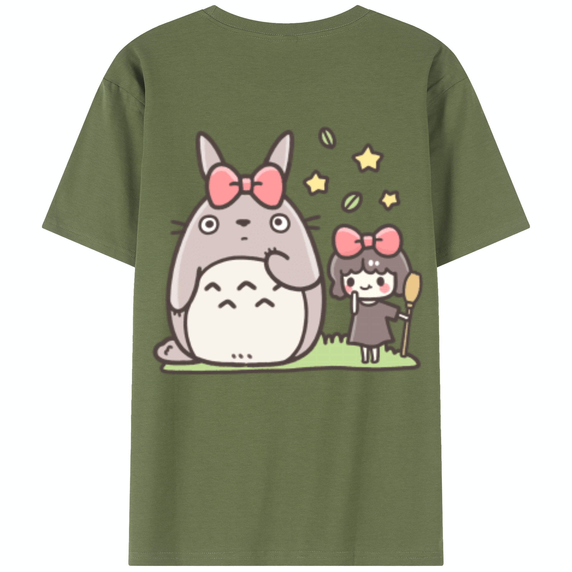 （画像用） となりのトトロ 草壁メイ 草壁サツキ My Neighbor Totoro Satsuki Kusakabe Mei Kusakabe 綿100％半袖Tシャツ（背面プリント）
